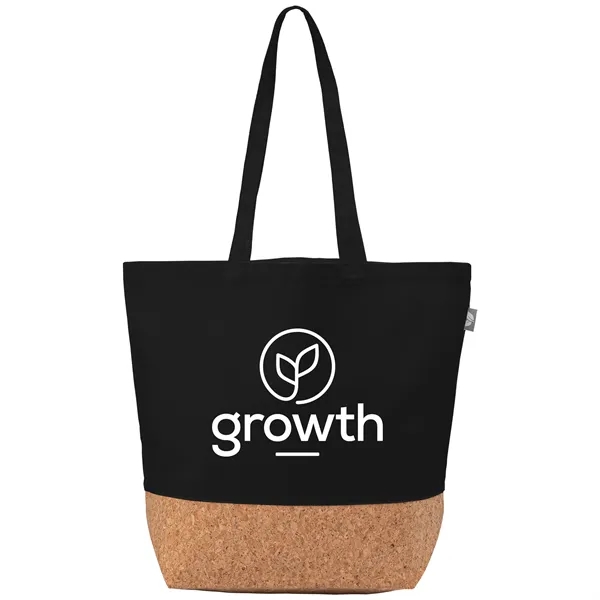 An Alentejo recycled cotton tote with cork bottom, one of the many bags and totes that Brymark can customize in Toronto.