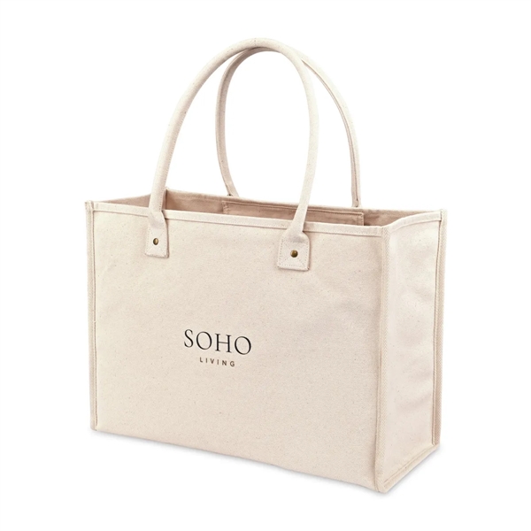 Grande Market Street Tote, a sand colored canvas tote made with structured canvas.